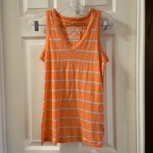 NWOT Nanavatee Orange Striped V Neck Tank Small